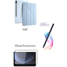 Fuchsia Galaxy Tab S9 Plus / S9 Fe Plus ile Uyumlu Tablet Kılıfı S Pen Tablet Kalemi Ekran Koruyucu Set