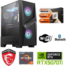 MSI Ddr5 Gaming Pc / 16 GB Rtx 5070Tİ / Ryzen 7 9800X3D / 32 GB Ddr5 6000 Mhz Ram / 2 Tb M.2 SSD / Sıvı Soğutmalı / WİN11 Pro