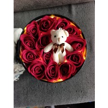 Ceku Home Tasarım Işıklı Ayıcıklı Kırmızı Gül Kutusu