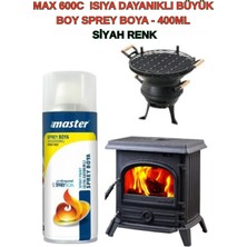 Kl Home 600C-BÜYÜK Boy 400ML Isıya Dayanıklı Sprey Boya -Siyah