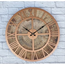 PremiumPort Bakır Duvar Saati 50X50CM, Şık ve Modern Tasarım, Ev ve Ofis Dekoru