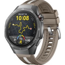 Sneezy Huawei Watch Gt5 Pro 46MM Ile Uyumlu Sportstripe Örgü Desen Metal Tokalı Silikon Akıllı Saat Kordonu