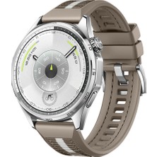 Sneezy Huawei Watch Gt6 46MM Ile Uyumlu Sportstripe Örgü Desen Metal Tokalı Silikon Akıllı Saat Kordonu