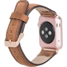 Eco Lounge Apple Watch Uyumlu Deri Kordon 42-44-45MM G19 Taba