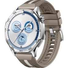 Sneezy Huawei Watch Gt5 46MM Ile Uyumlu Sportstripe Örgü Desen Metal Tokalı Silikon Akıllı Saat Kordonu