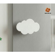 Baylin 3D Bulut Görünümlü Dolap Kulpu - Çocuk Odası Modern, Şık ve Dayanıklı Mobilya Kulpu Tekli