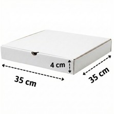 Koli Center Pizza Kutusu 35X35X4 (E-Bst / Beyaz) (100 Adet)