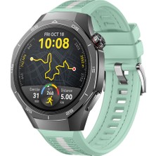 Sneezy Huawei Watch Gt5 Pro 46MM Ile Uyumlu Sportstripe Örgü Desen Metal Tokalı Silikon Akıllı Saat Kordonu
