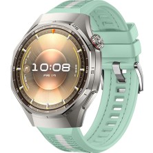Sneezy Huawei Watch Gt6 Pro 46MM Ile Uyumlu Sportstripe Örgü Desen Metal Tokalı Silikon Akıllı Saat Kordonu