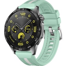 Sneezy Huawei Watch Gt4 46MM Ile Uyumlu Sportstripe Örgü Desen Metal Tokalı Silikon Akıllı Saat Kordonu