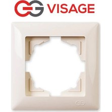 Eco Lounge Visage Krem Tekli Çerçeve - Priz ve Anahtar Için Uyumlu Çerçeve