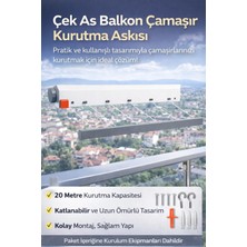 Eco Lounge 5 Ipli Çamaşırlık, Çek As, Ger As, 20 Metre Uzunluk, Kolay Kurulum, Ergonomik