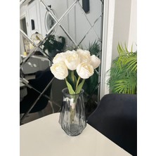 Crosswell Home 8 Dallı Lüks Yapay Şakayık Buketi - Canlı Görünümlü Dekoratif Çiçek