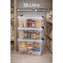 Loremp 30 Litre Kilitli Depolama Düzenleyici 3 Adet Saklama Kutusu