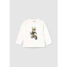 Mayoral 1-4 Yaş Erkek Çocuk T-Shirt Krem