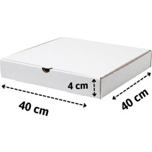 Koli Center Pizza Kutusu 40X40X4 (E-Bst / Beyaz) (100 Adet)