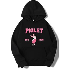 Brz Collection Unisex Oversize Piglet (Winnie The Pooh) Hoodie Siyah