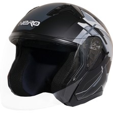 Gp Kompozit Gp Nero MKS006-MBC3G Şeffaf Vizörlü Motosiklet Yarım Kask