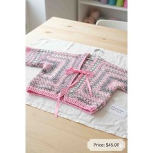 Linas Collection El Yapımı Motifli Kız Çocuk Hırka 6-10 Yaş