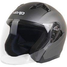 Gp Kompozit Gp Nero MKS006-MG Şeffaf Vizörlü Motosiklet Yarım Kask