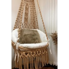 Wood Shut WoodShut Tek Kişilik Makrome El Örgüsü Salıncak MİS38002 BEJ (Sadece Salıncak)