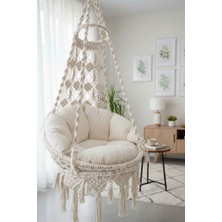 Wood Shut Krem Makrome Salıncak Krem Renk (Sadece Salıncak) MİS38001