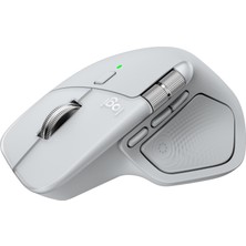Logitech MX Master 4 Mac için Dokunsal Geri Bildirim Özellikli 8000 DPI Optik Sensörlü Sessiz Kablosuz Bluetooth Mouse, Açık Gri