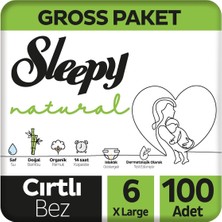 Sleepy Natural Gross Paket Bebek Bezi 6 Numara Xlarge 100 Adet
