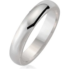 Fumeyabi 4 mm Düz Bombeli Gümüş Alyans