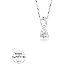 Fumeyabi Swarovski Taşlı Gümüş Sonsuzluk Bayan Kolye