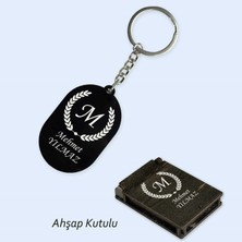 Hediyehanesi Kişiye Özel Isimli Pleksi Anahtarlık Özel Ahşap Kutulu - Sevgiliye Arkadaşa Hediye