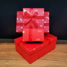 Eco Lounge Dikdörtgen 3'lü Kırmızı Hediye Kutusu