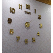 PremiumPort Şık 3D Mat Gold Altın Renkli Tarz Saat, Zarif ve Modern Tasarım