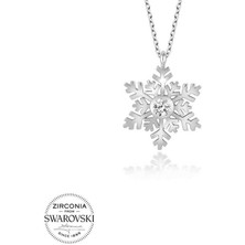 Fumeyabi Swarovski Taşlı Gümüş Kartanesi Bayan Kolye