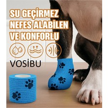 Vosibu Pati Desenli Evcil Hayvan Bandajı | Su Geçirmez Nefes Alabilen Kedi Köpek Pati Bandaj Sargısı