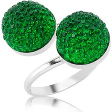 Fumeyabi Gümüş Kristal Taşlı Bayan Yüzük