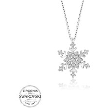 Fumeyabi Swarovski Taşlı Gümüş Kartanesi Bayan Kolye
