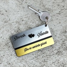 Hediyehanesi Kişiye Özel Isimli Pleksi Anahtarlık 7X4CM | Lazer Kazımalı Hediyelik