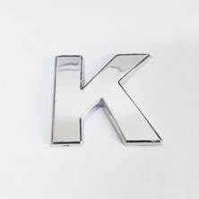 K Harfi  3,75 cm Krom Yapışkanlı