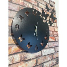 PremiumPort Şık 40X40 cm Dekoratif Lazer Kesim Duvar Saati