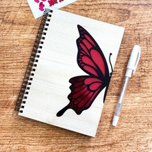 Hediyehanesi Ahşap Kapaklı Siyah Sayfalı Anı Defteri, Fotoğraf Albüm Defteri, Beyaz Jel Kalem ve Sticker Hediyeli