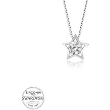 Fumeyabi Swarovski Taşlı Gümüş Yıldız Bayan Kolye