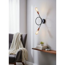 Hak Dekor ( 2 Adet ) Modern Edit 2li Siyah Bakır Laleli Aplik Oturma Odası, Giriş, Mutfak Aydınlatma