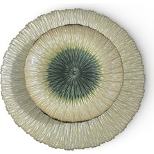 Sudedi Home Cam Pasta Tabağı ve Sunum Tepsisi Seti 7 Parça Yeşil Ton Detaylı