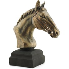 At Büstü - At Heykeli Bronz Renk Dekor Ürünü