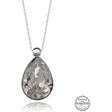 Fumeyabi Swarovski Crystal Taşlı Damla Gümüş Kadın Kolye