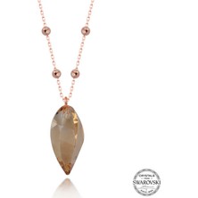 Fumeyabi Crystal Taşlı Rose Top Zincir Gümüş Kadın Kolye