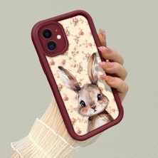 HONTINGA iPhone 11 ile Uyumlu Kılıfı Düşüme Önleyici Basitlik Anti Düşme Kamera Korumali Şirin Rose Desen Bordo Yumuşak Silikon Telefon Kılıfı K2-7184