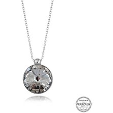Fumeyabi Swarovski Crystal Taşlı Çerçeveli Gümüş Kadın Kolye