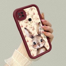 HONTINGA Xiaomi Redmi 9c ile Uyumlu Kılıfı Düşüme Önleyici Basitlik Anti Düşme Kamera Korumali Şirin Rose Desen Bordo Yumuşak Silikon Telefon Kılıfı K2-7184